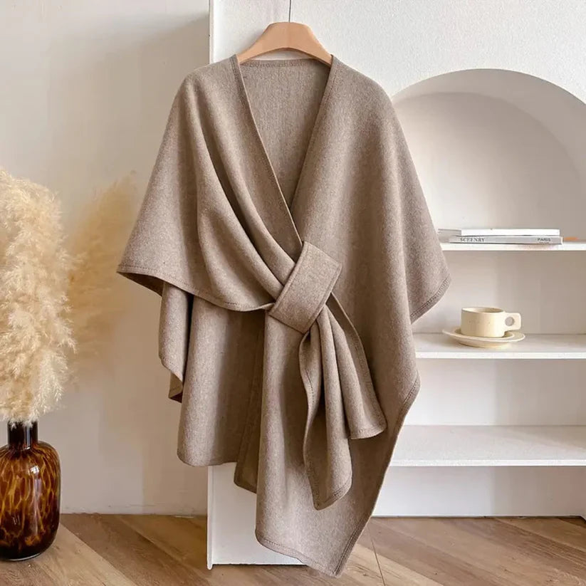 Winter Protection Shawl – Cozy Wrap Wool Cape – Elegant & Versatile Layering Cloak