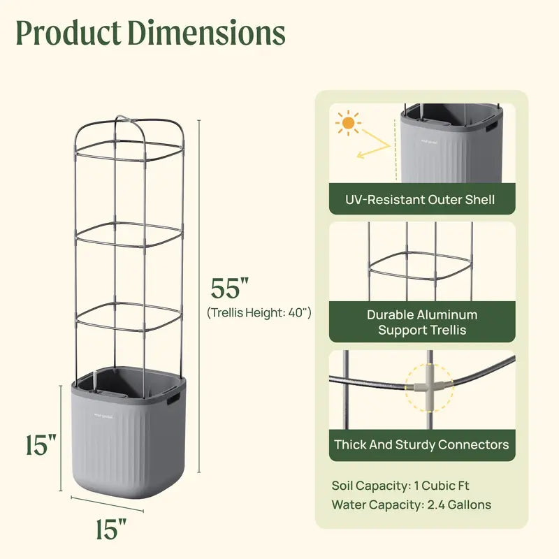 🌱Self-watering planter with a trellis🌻