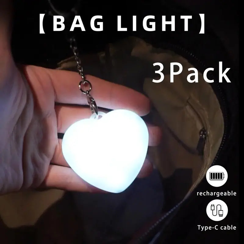 Love Wallet Tote Bag Touch Sensing Light Leather Handbag with Chain Strap for Women Heart-Shaped Illumination Functional & Stylish Accessory