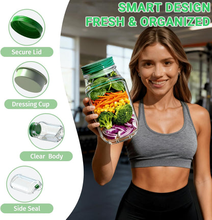 Salad Pod Mason Jar Side Open