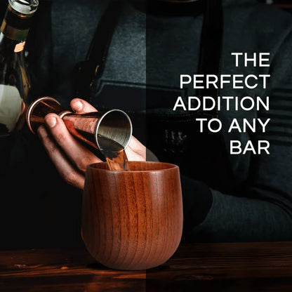 Limited-time discount!🔥Handcrafted charred wooden bourbon glass – unique & rustic.