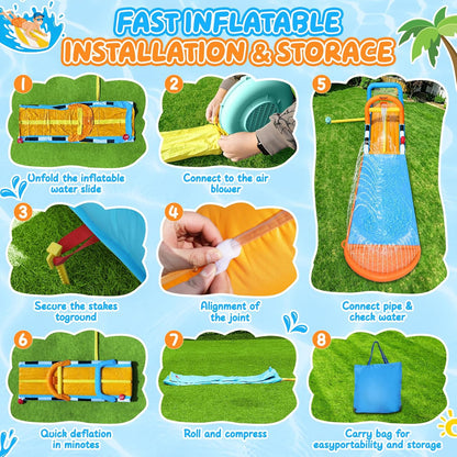 💦Backyard Inflatable Water Slide for Kids Play