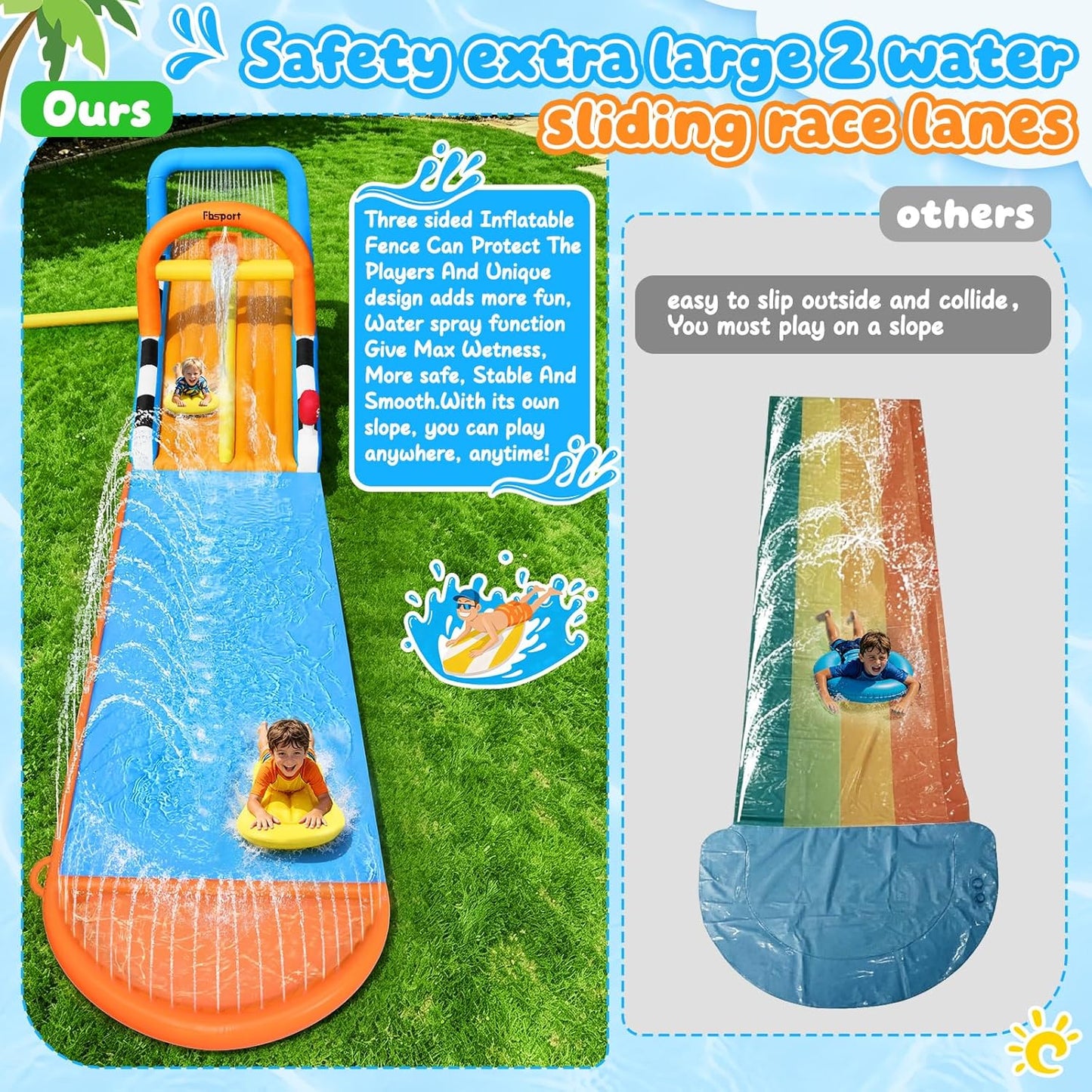 💦Backyard Inflatable Water Slide for Kids Play