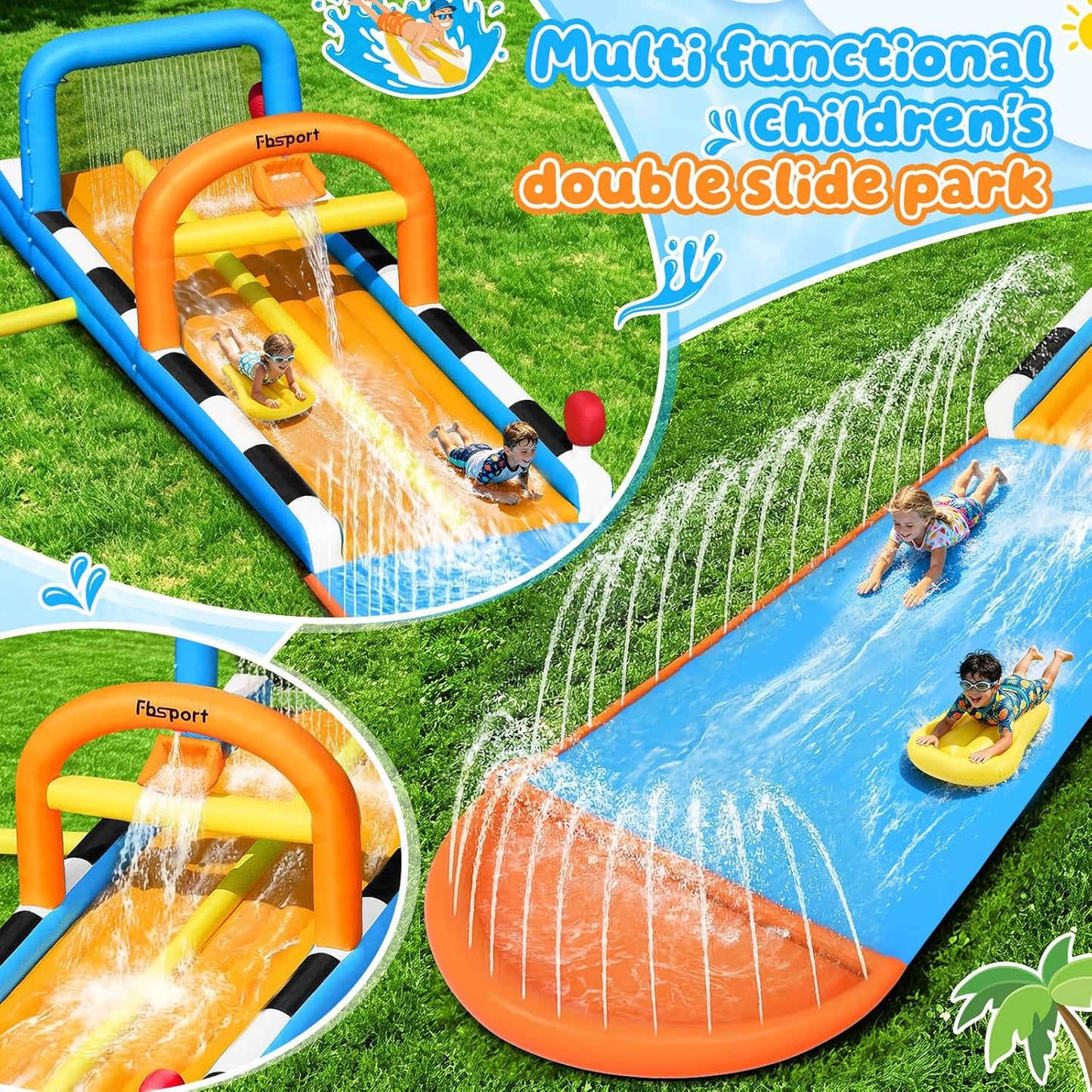💦Backyard Inflatable Water Slide for Kids Play