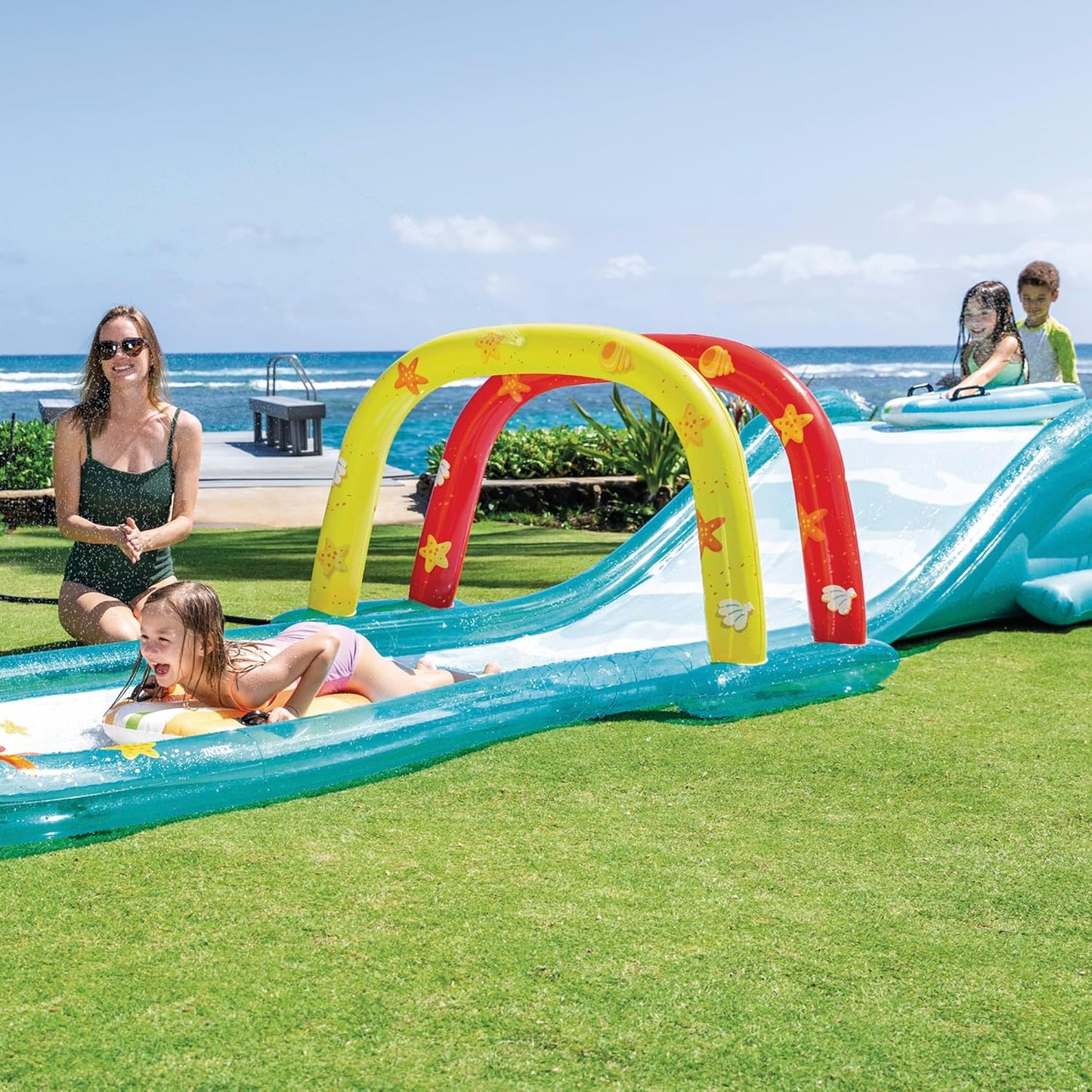 💦Backyard Inflatable Water Slide for Kids Play