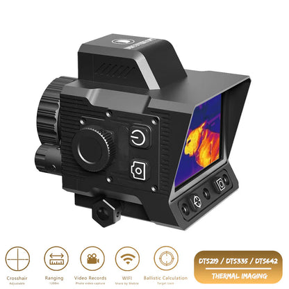 ✅DTS642 Clip-on Thermal Imager, 640X512 Resolution, 4 Pseudo-Color Modes, WiFi Connected, Shockproof Tactical Monocular Reticle for Hunting 🎯