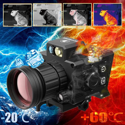 ✅DTS642 Clip-on Thermal Imager, 640X512 Resolution, 4 Pseudo-Color Modes, WiFi Connected, Shockproof Tactical Monocular Reticle for Hunting 🎯