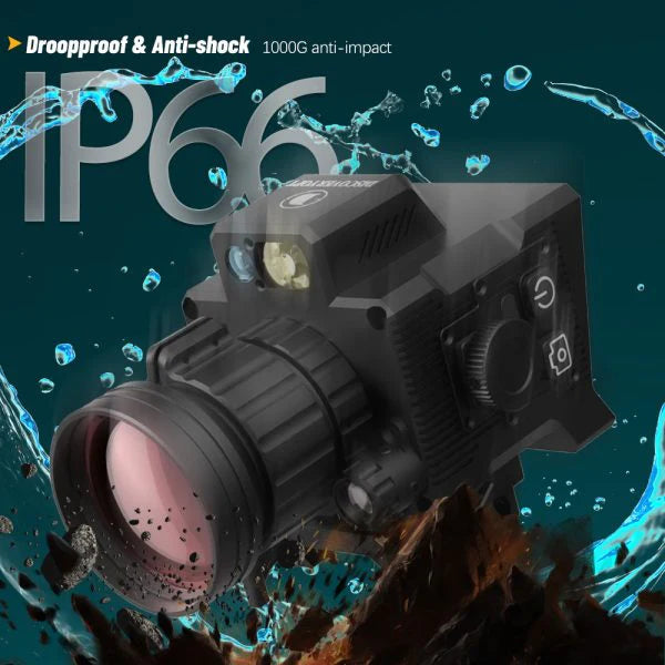 ✅DTS642 Clip-on Thermal Imager, 640X512 Resolution, 4 Pseudo-Color Modes, WiFi Connected, Shockproof Tactical Monocular Reticle for Hunting 🎯
