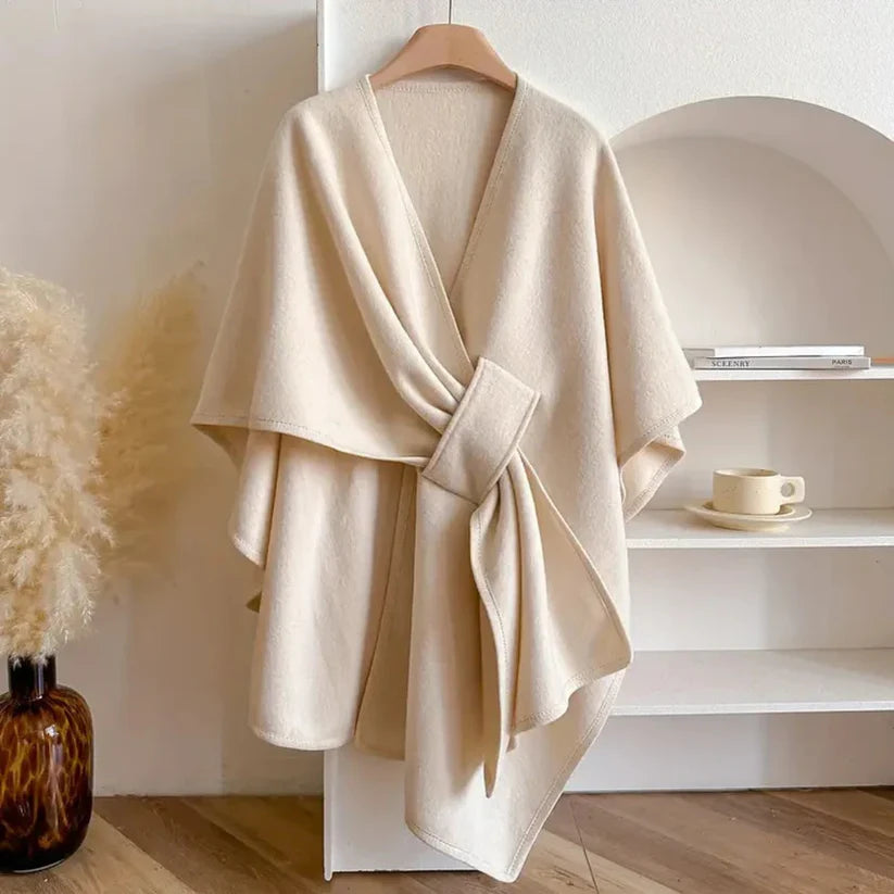 Winter Protection Shawl – Cozy Wrap Wool Cape – Elegant & Versatile Layering Cloak