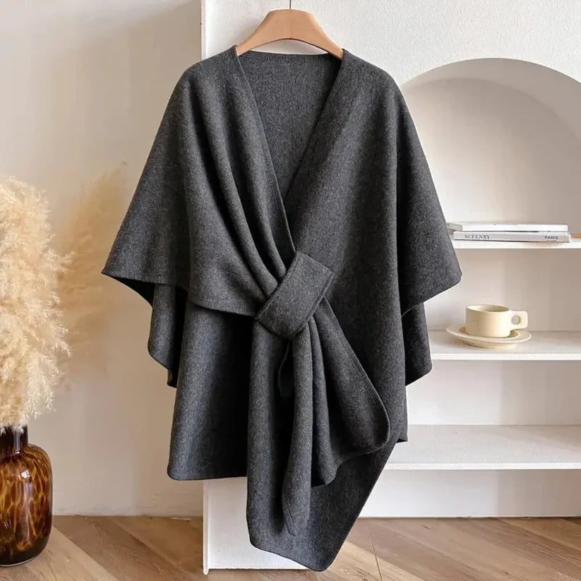 Winter Protection Shawl – Cozy Wrap Wool Cape – Elegant & Versatile Layering Cloak