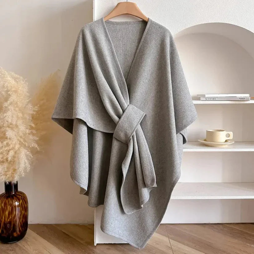 Winter Protection Shawl – Cozy Wrap Wool Cape – Elegant & Versatile Layering Cloak