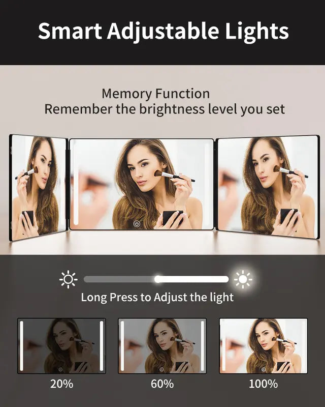 The 360 Mirror - Adjustable Trifold Barber Miror to Cut Your Own Hair