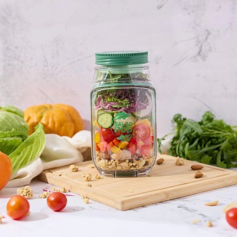 Salad Pod Mason Jar Side Open
