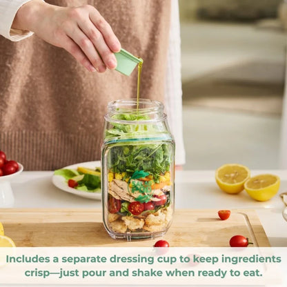 Salad Pod Mason Jar Side Open