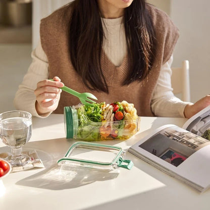 Salad Pod Mason Jar Side Open